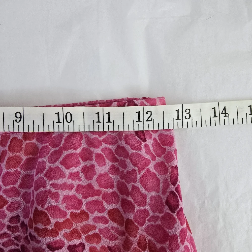 Donna Ricco 2pc Skirt Set Size 6 Pink Animal Pebble Print Short Sleeve Ruffle